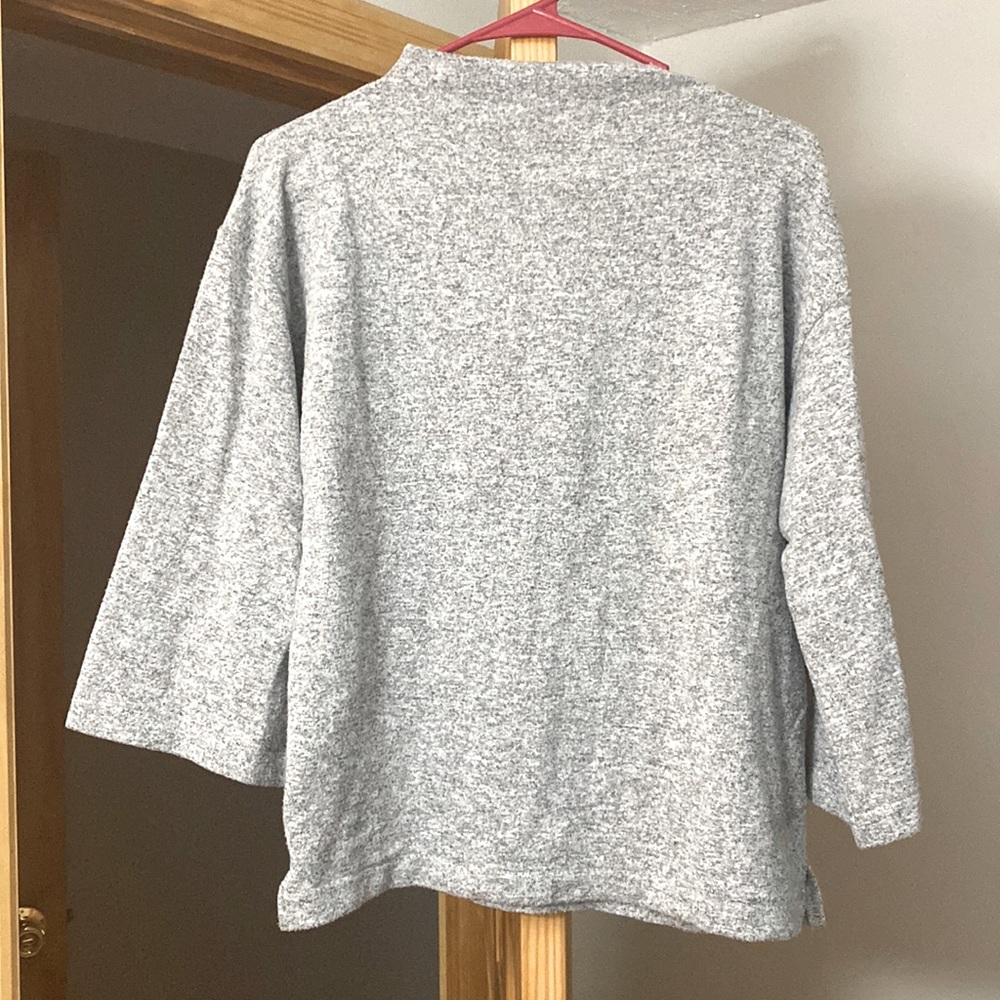 BR Grey Mock Neck Sweater with Slightly Winged Arms